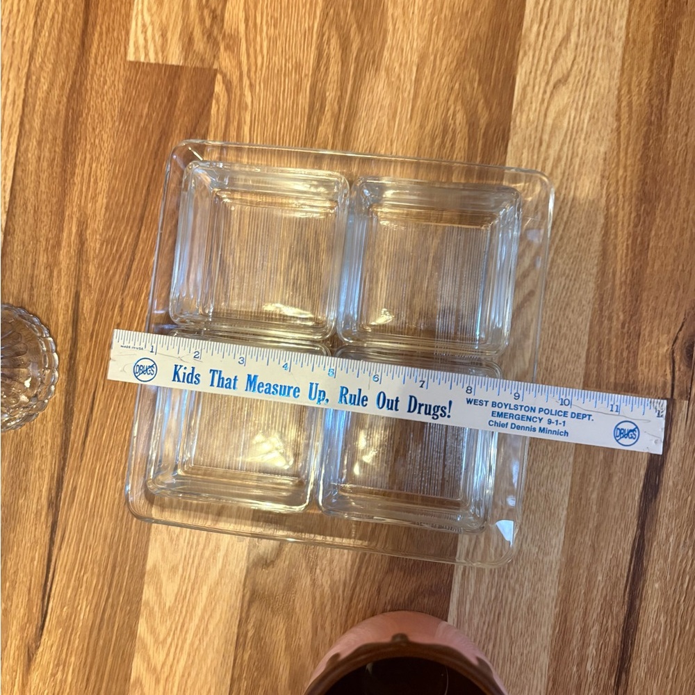 Clear Glass Divided Serving Tray